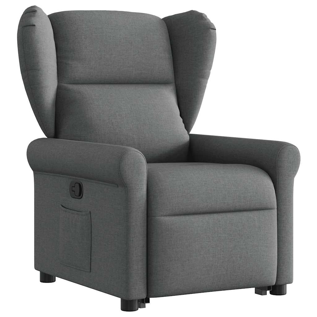 Relaxsessel mit Aufstehhilfe Dunkelgrau Stoff