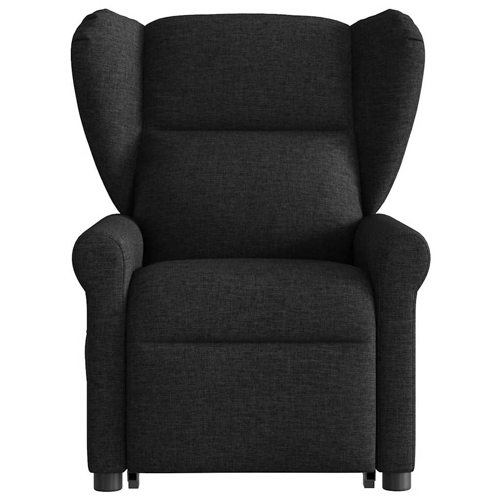 Relaxsessel mit Aufstehhilfe Schwarz Stoff