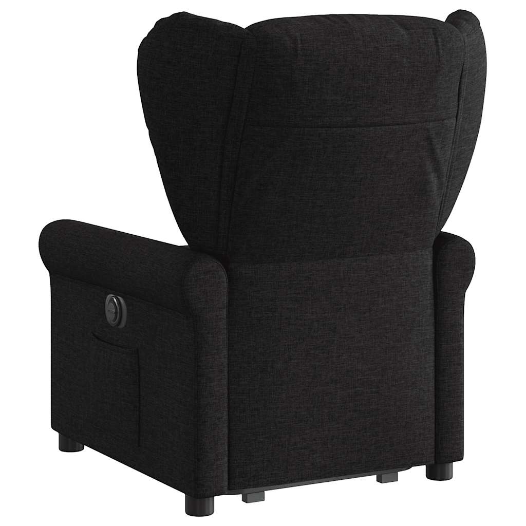 Relaxsessel mit Aufstehhilfe Schwarz Stoff