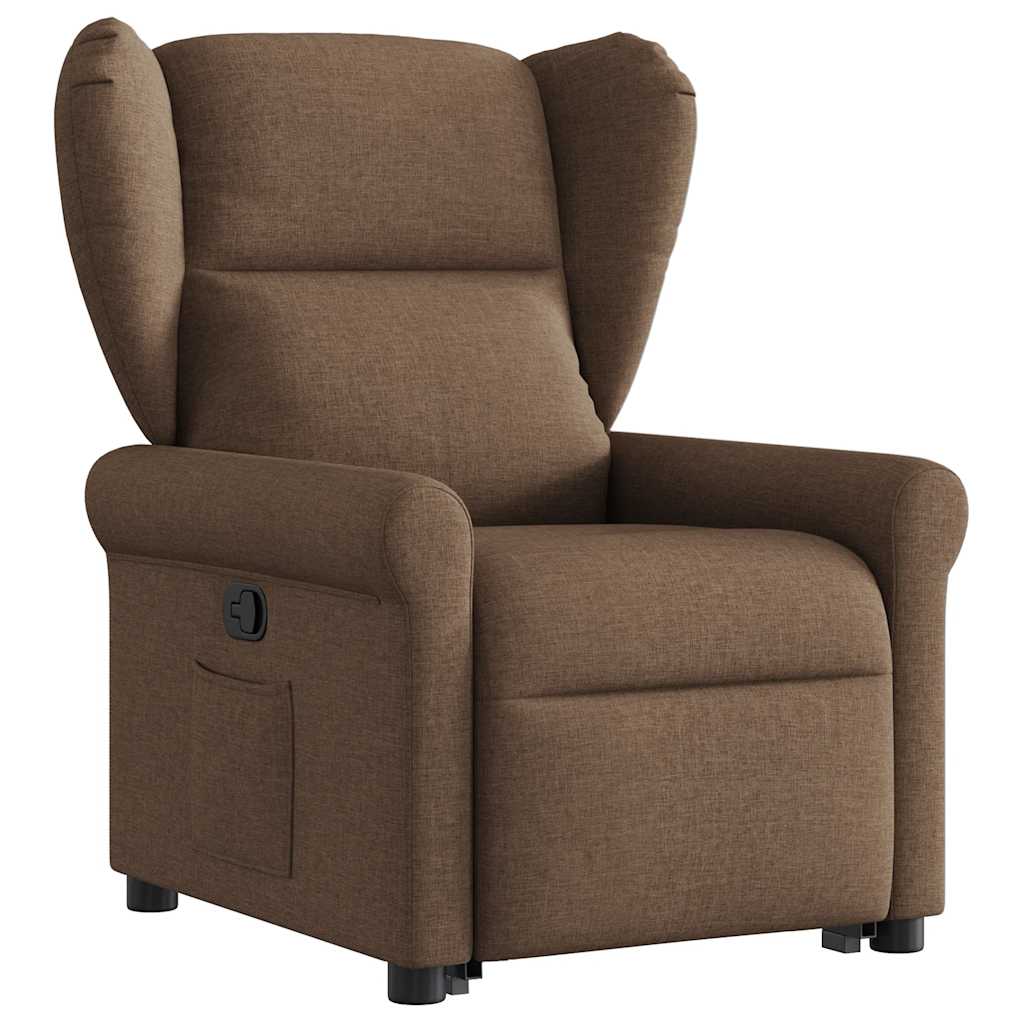 Relaxsessel mit Aufstehhilfe Braun Stoff