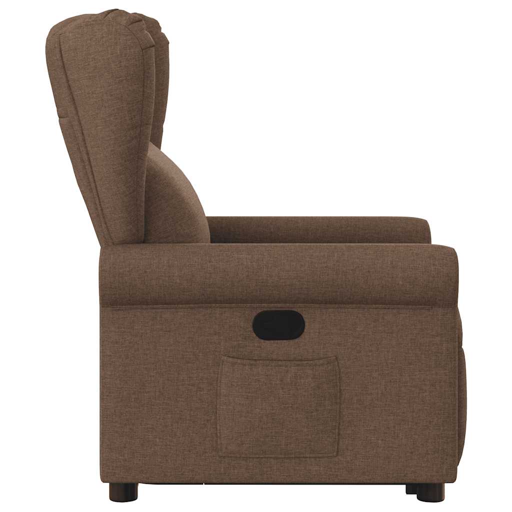 Relaxsessel mit Aufstehhilfe Braun Stoff
