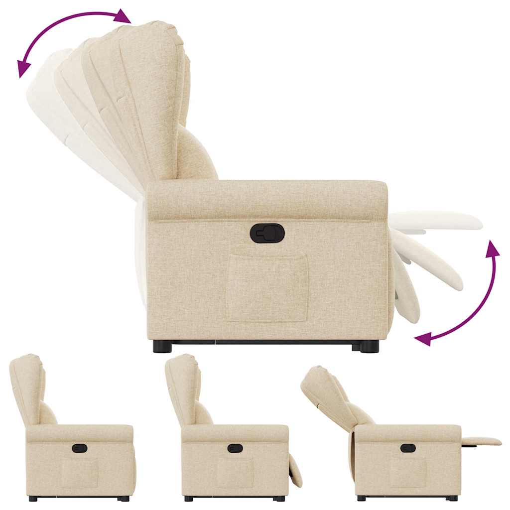 Relaxsessel mit Aufstehhilfe Creme Stoff