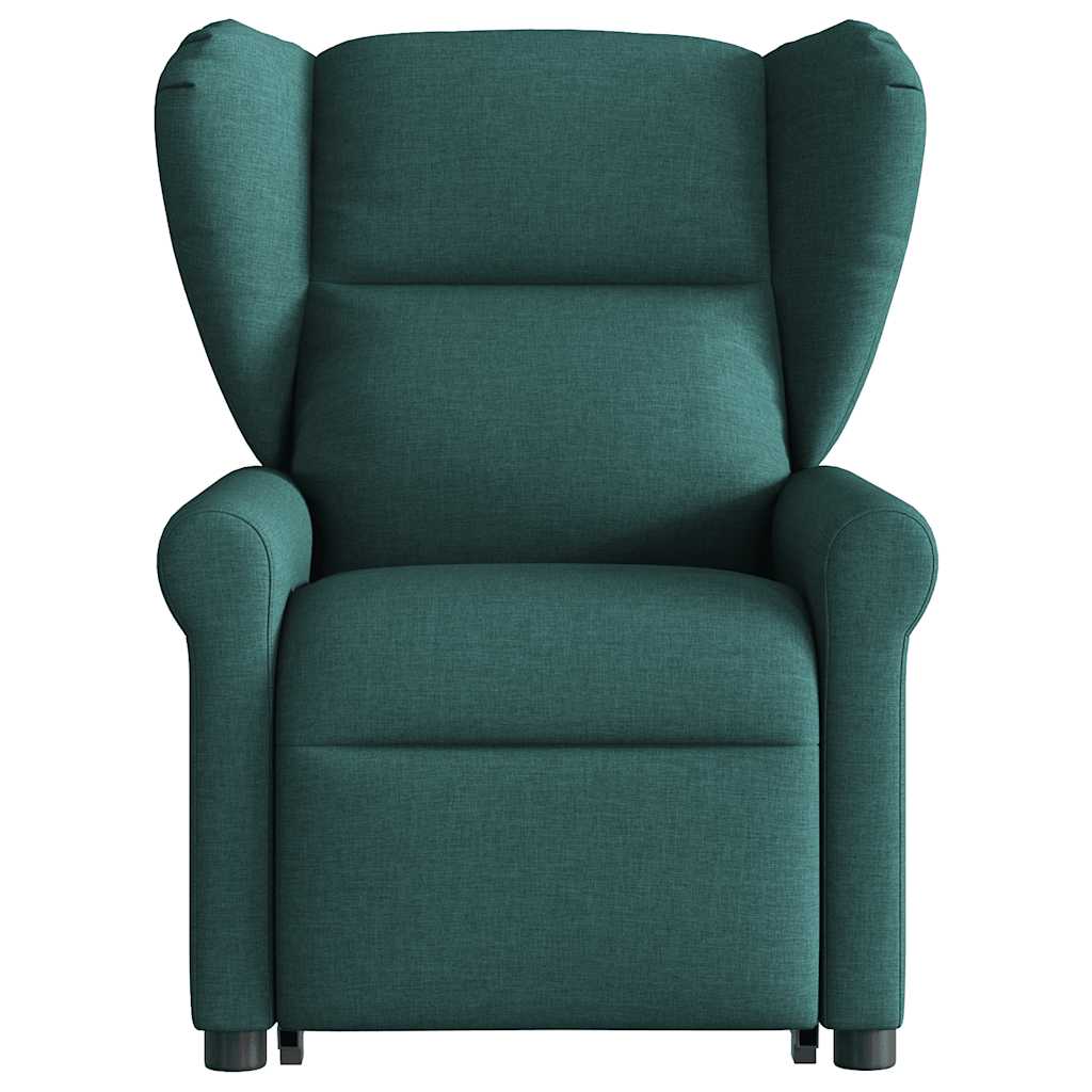 Fauteuil de massage électrique avec aide à la verticalisation en tissu vert foncé