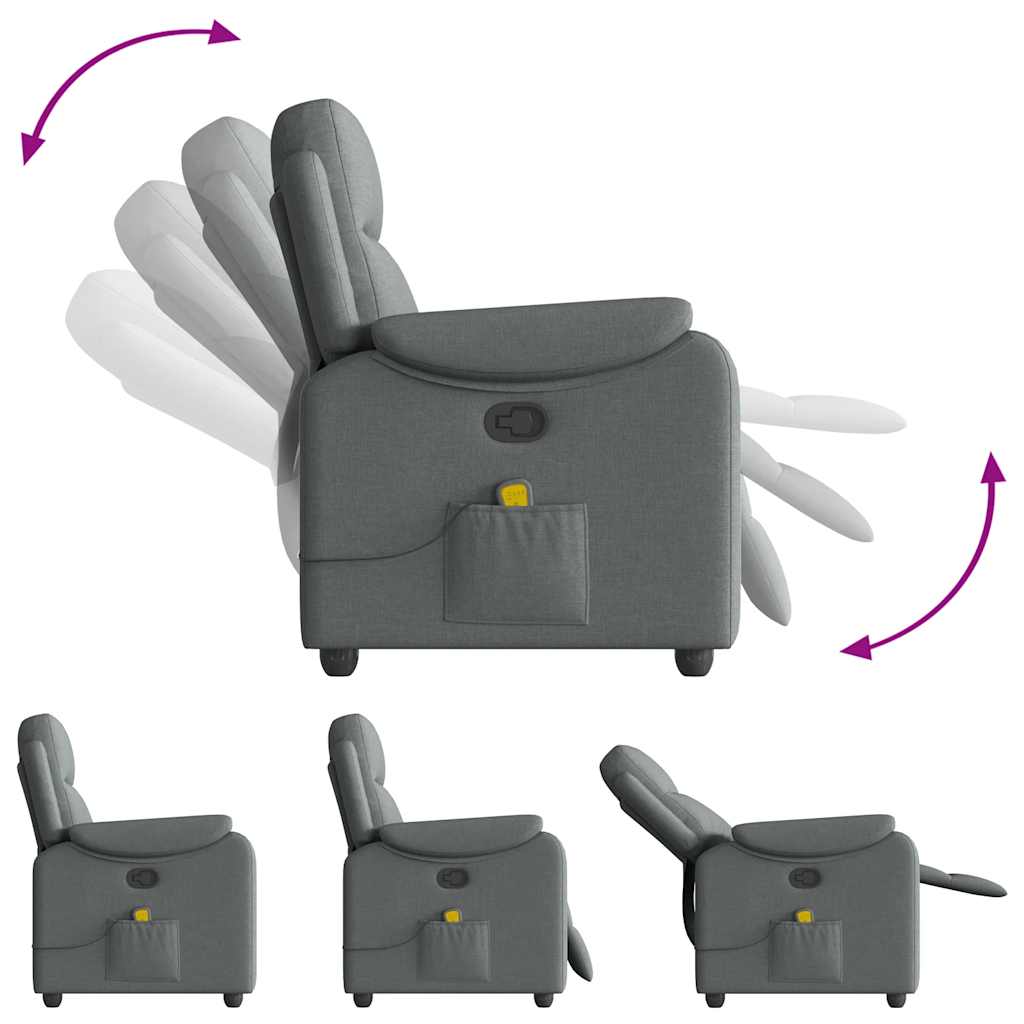 Massage-Relaxsessel, Stoff, Dunkelgrau