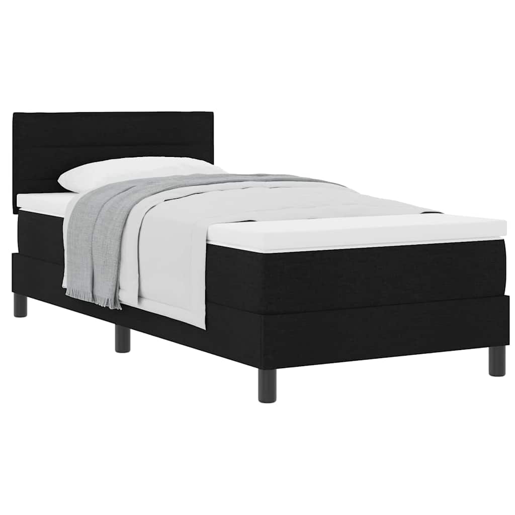 Boxspringbett mit Matratze Schwarz 90 x 190 cm Stoff