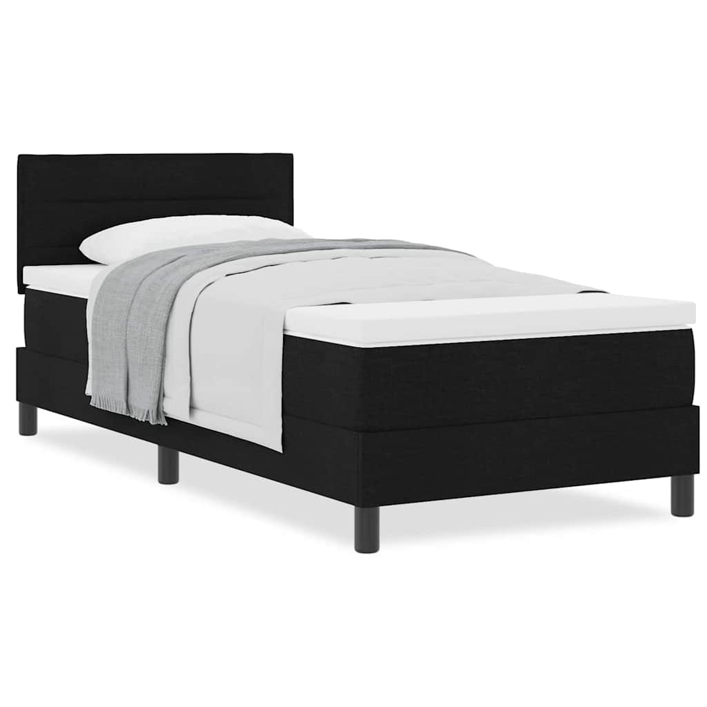 Boxspringbett mit Matratze Schwarz 90 x 190 cm Stoff