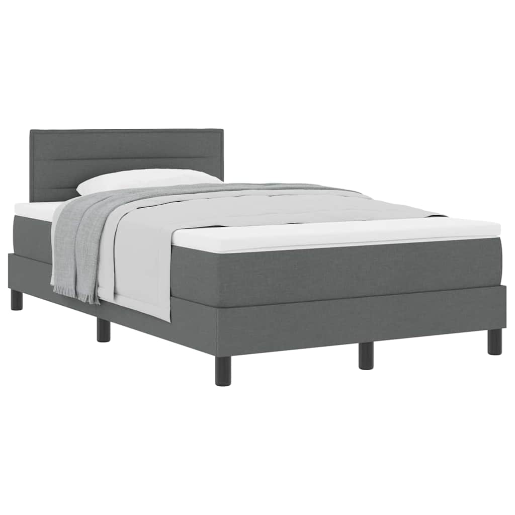 Boxspringbett mit Matratze Dunkelgrau 120 x 190 cm Stoff