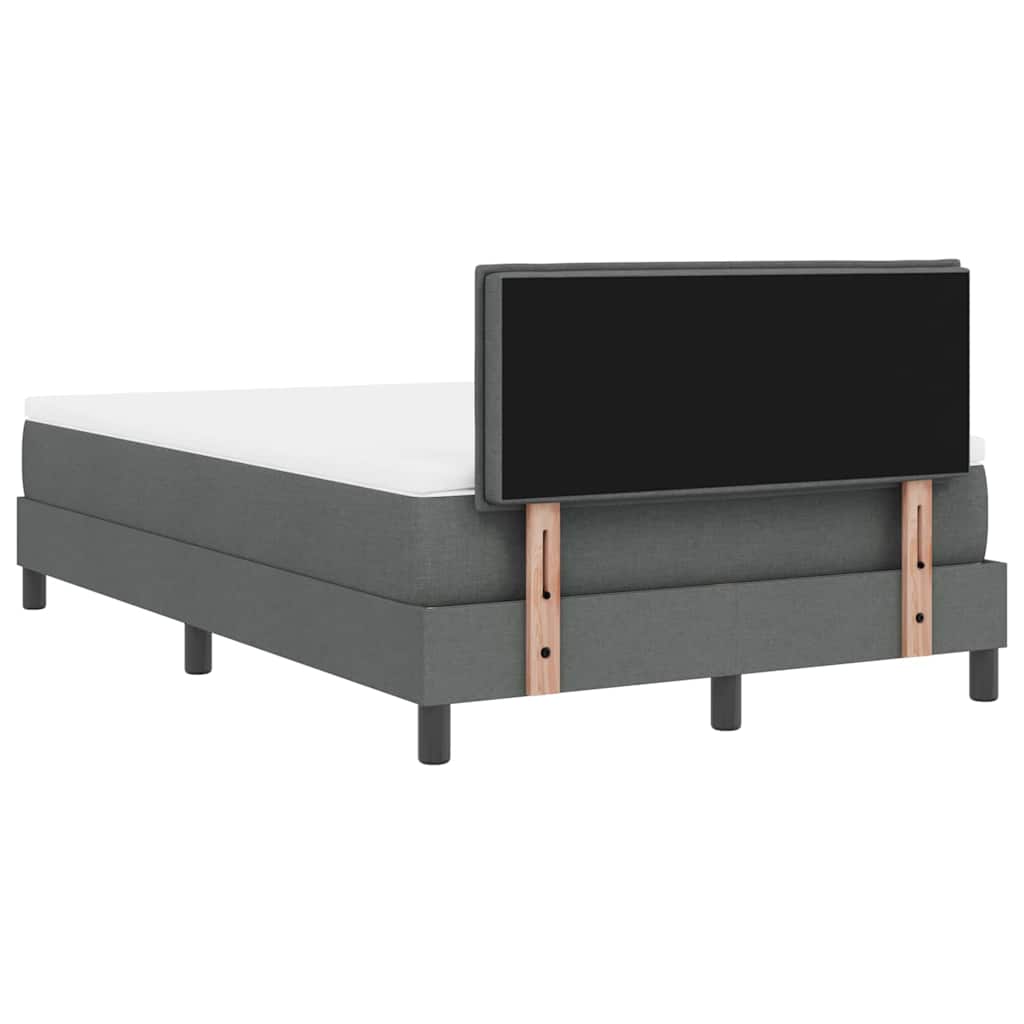 Boxspringbett mit Matratze Dunkelgrau 120 x 200 cm Stoff