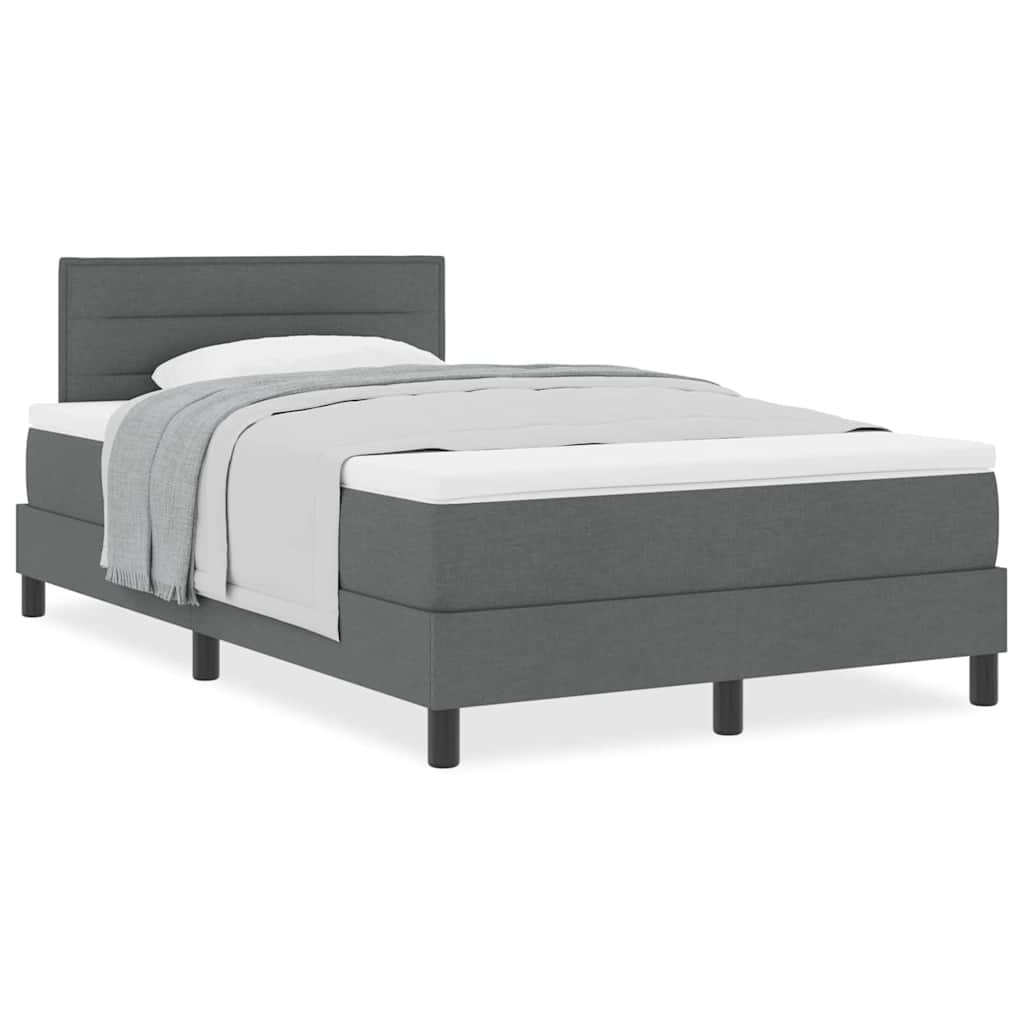 Boxspringbett mit Matratze Dunkelgrau 120 x 200 cm Stoff