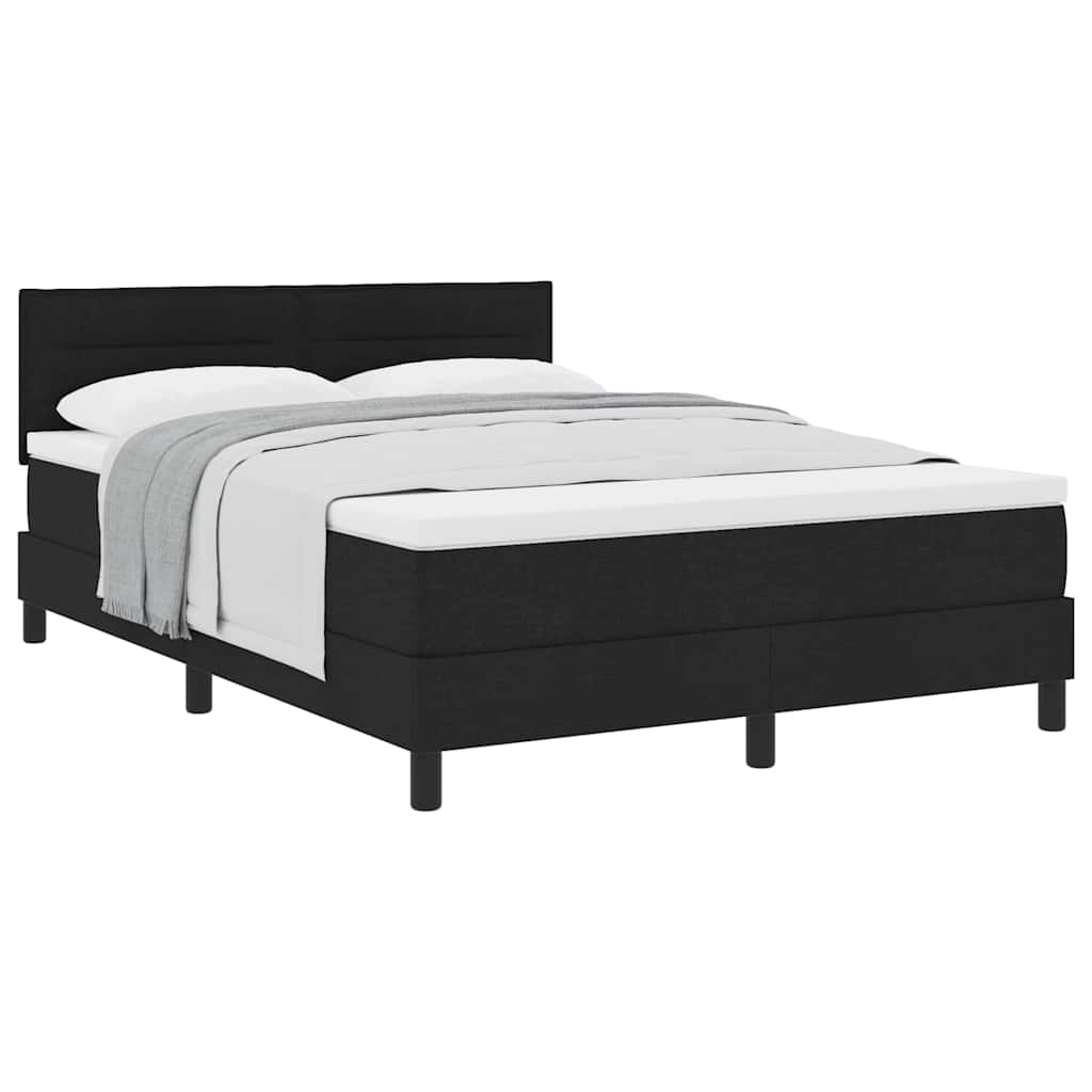 Boxspringbett mit Matratze Schwarz 160 x 200 cm Stoff