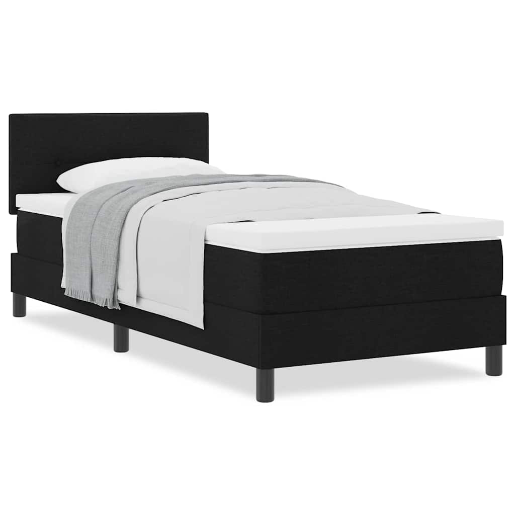 Boxspringbett mit Matratze Schwarz 90 x 190 cm Stoff