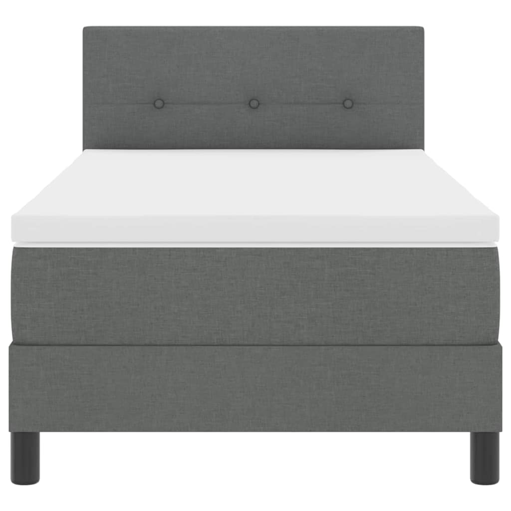 Boxspringbett mit Matratze Dunkelgrau 100 x 200 cm Stoff