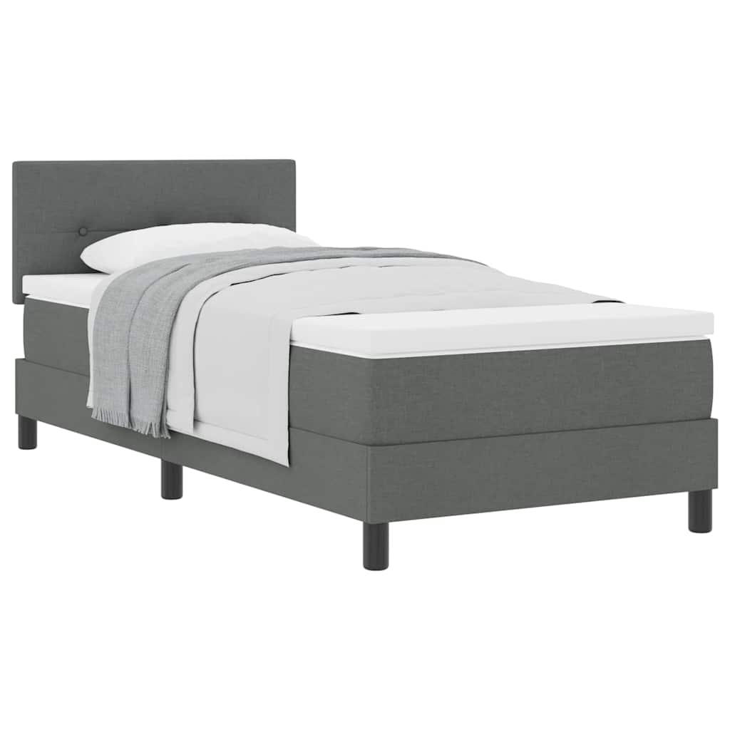 Boxspringbett mit Matratze Dunkelgrau 100 x 200 cm Stoff