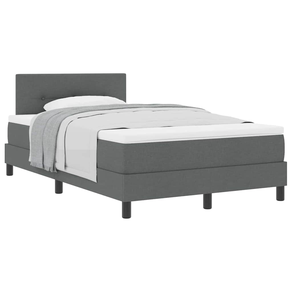 Boxspringbett mit Matratze Dunkelgrau 120 x 200 cm Stoff