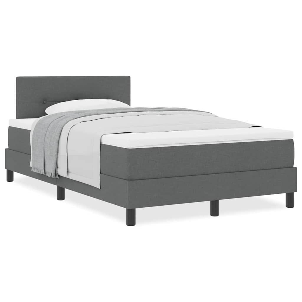 Boxspringbett mit Matratze Dunkelgrau 120 x 200 cm Stoff