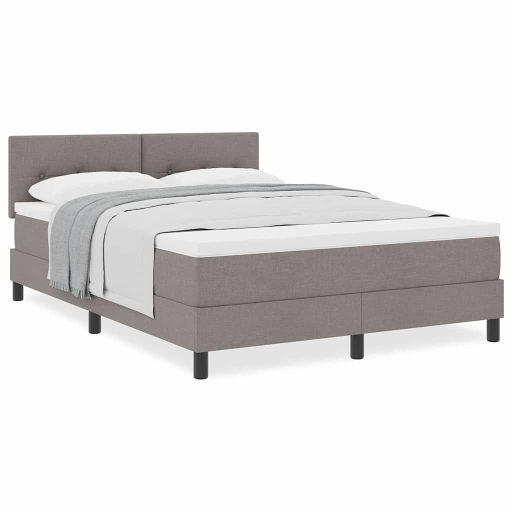 Boxspringbett mit Matratze Taupe 140 x 190 cm Stoff