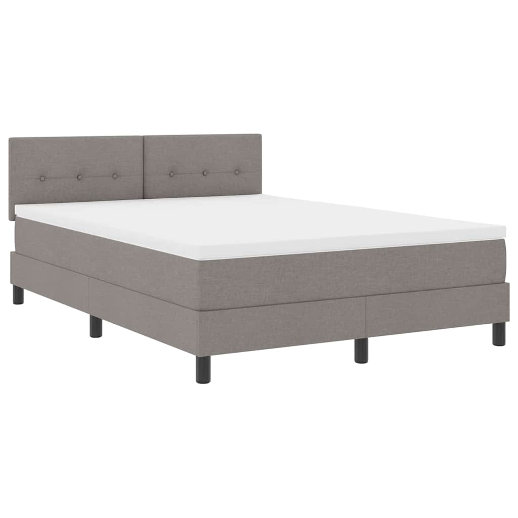 Boxspringbett mit Matratze Taupe 140 x 200 cm Stoff