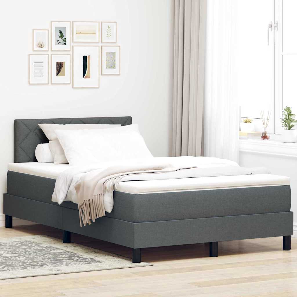 Boxspringbett mit Matratze Dunkelgrau 120 x 190 cm Stoff