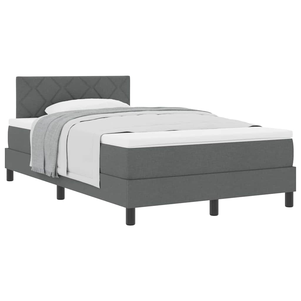 Boxspringbett mit Matratze Dunkelgrau 120 x 200 cm Stoff