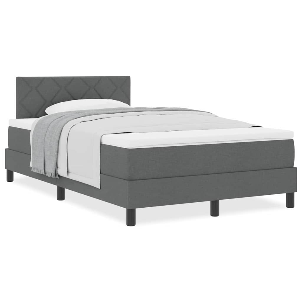 Boxspringbett mit Matratze Dunkelgrau 120 x 200 cm Stoff