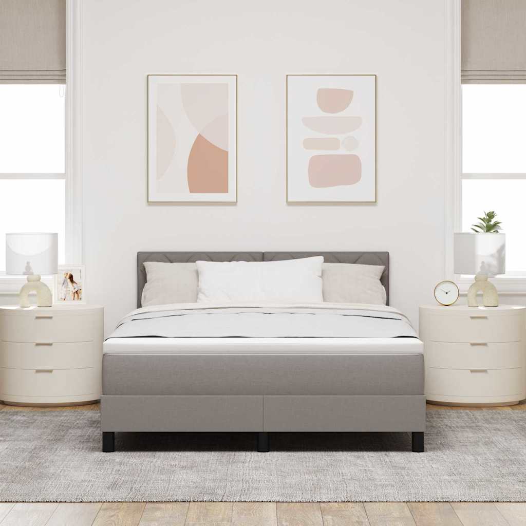 Boxspringbett mit Matratze Taupe 140 x 190 cm Stoff