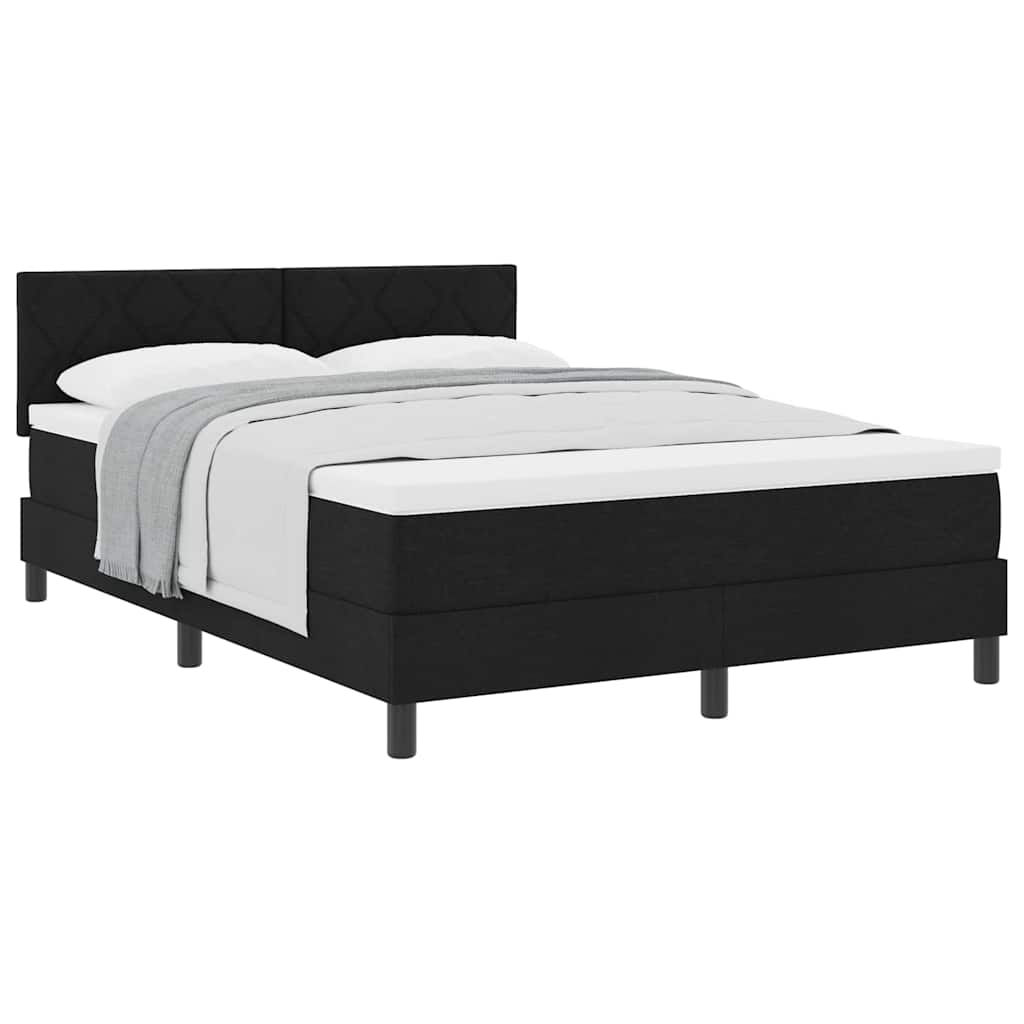 Boxspringbett mit Matratze Schwarz 160 x 200 cm Stoff