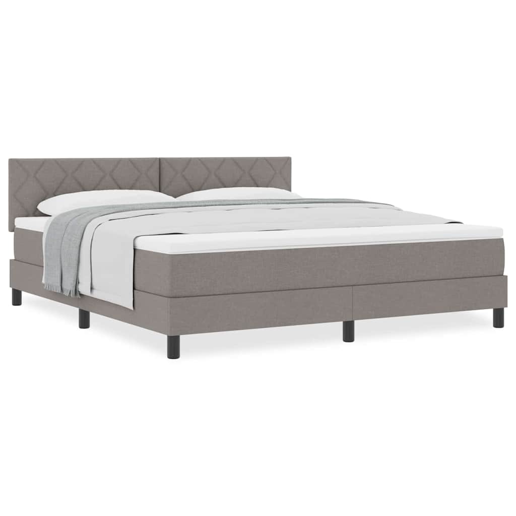 Boxspringbett mit Matratze Taupe 180 x 200 cm Stoff