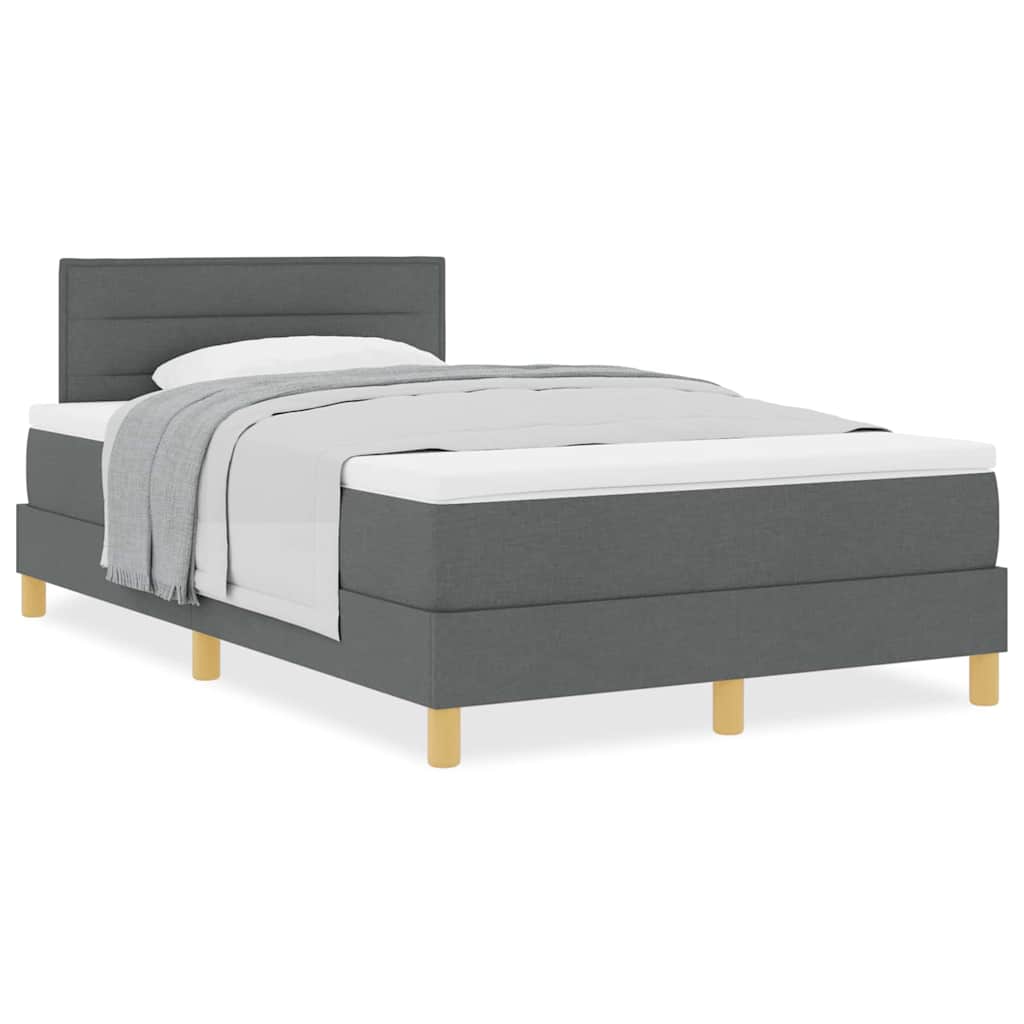 Boxspringbett mit Matratze Dunkelgrau 120 x 200 cm Stoff