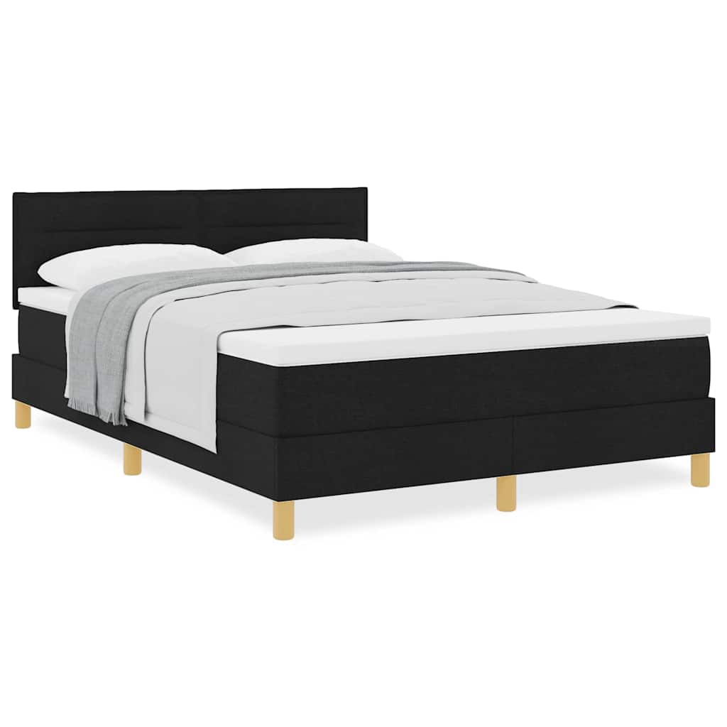 Boxspringbett mit Matratze Schwarz 160 x 200 cm Stoff