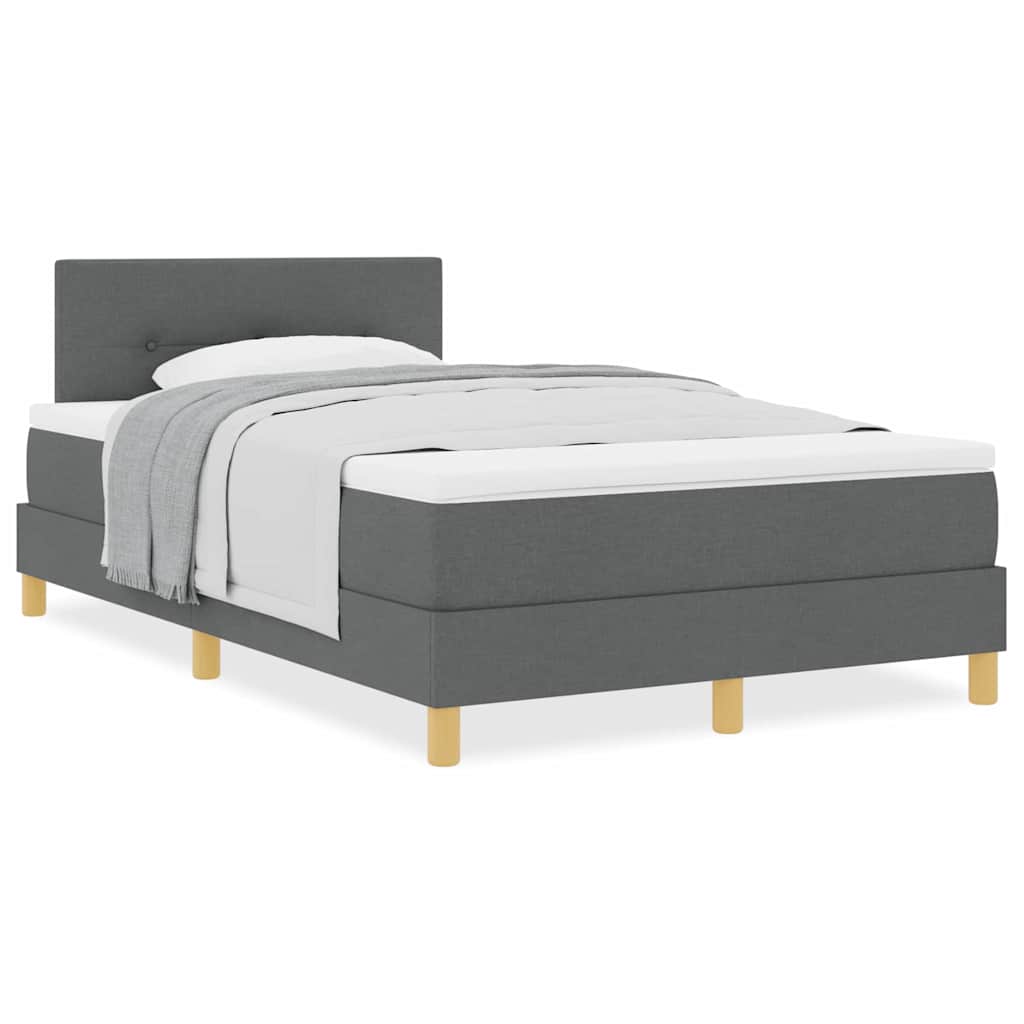 Boxspringbett mit Matratze Dunkelgrau 120 x 200 cm Stoff