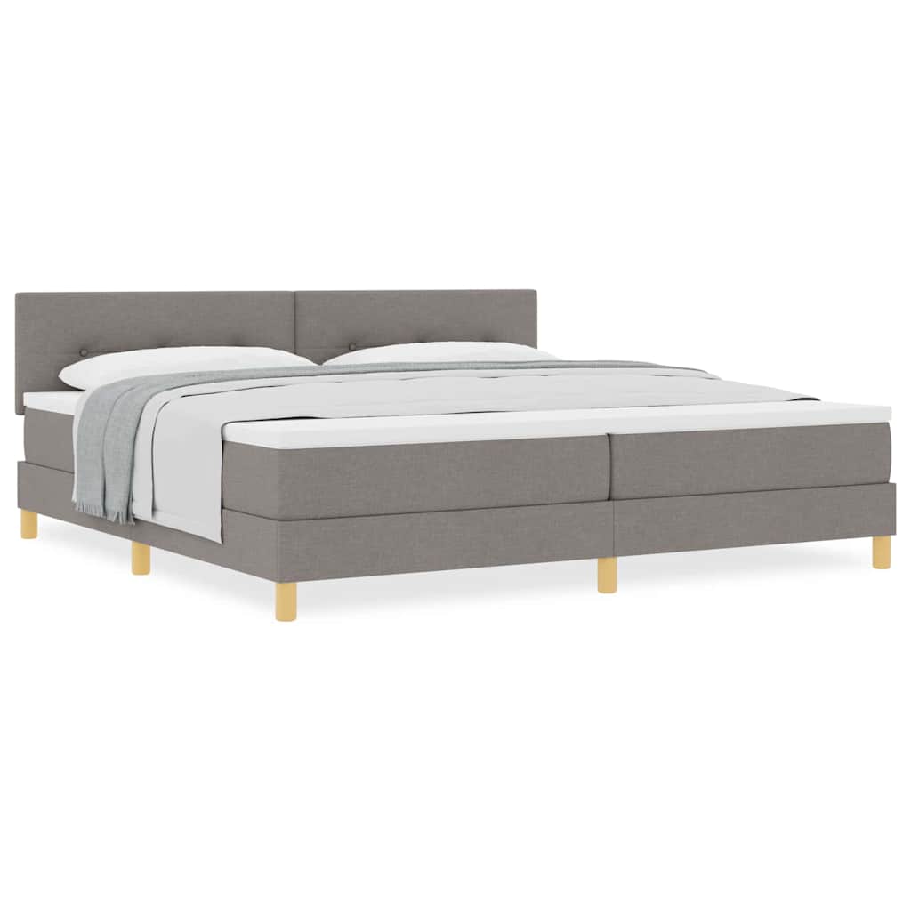 Boxspringbett mit Matratze Taupe 200 x 200 cm Stoff