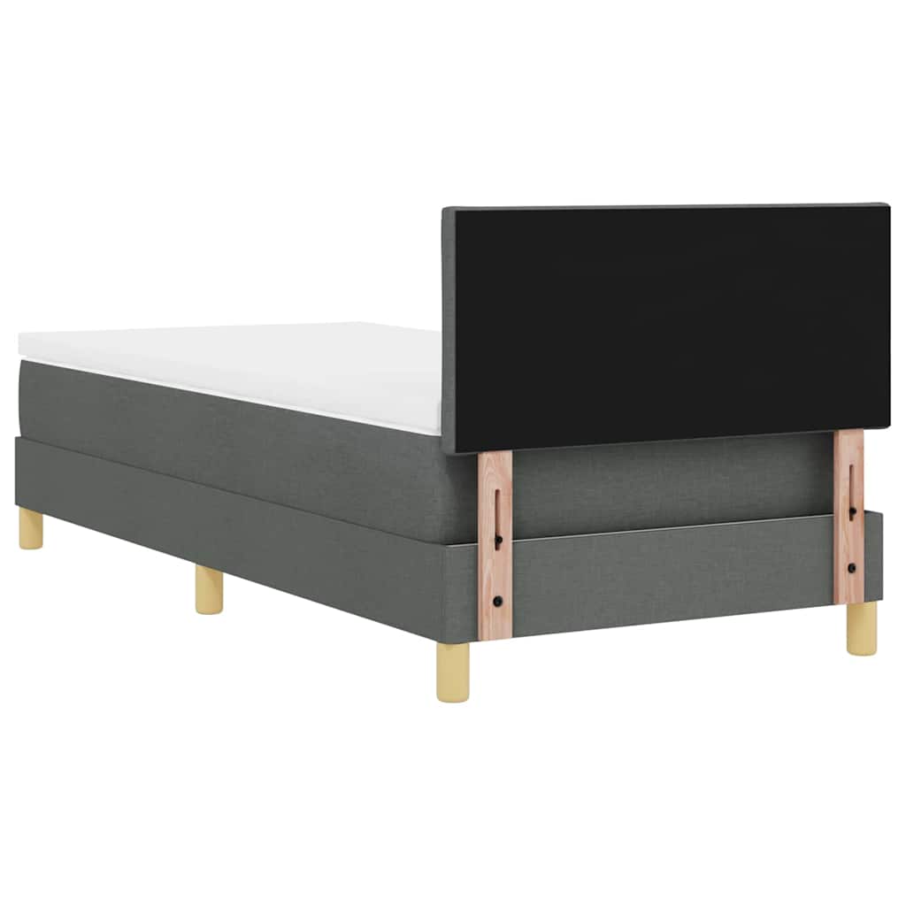 Boxspringbett mit Matratze Dunkelgrau 100 x 200 cm Stoff