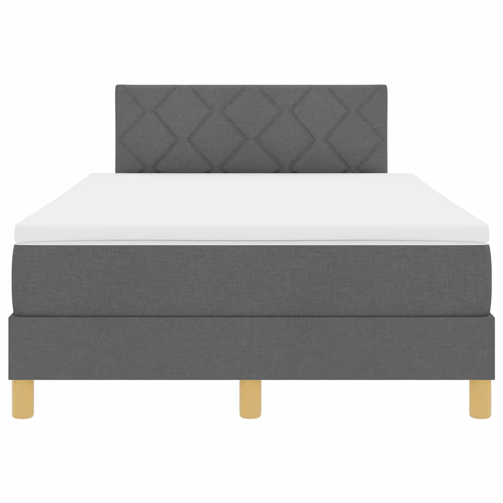 Boxspringbett mit Matratze Dunkelgrau 120 x 200 cm Stoff