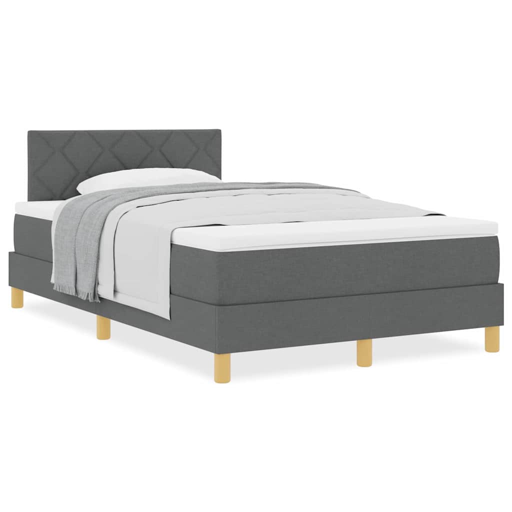 Boxspringbett mit Matratze Dunkelgrau 120 x 200 cm Stoff