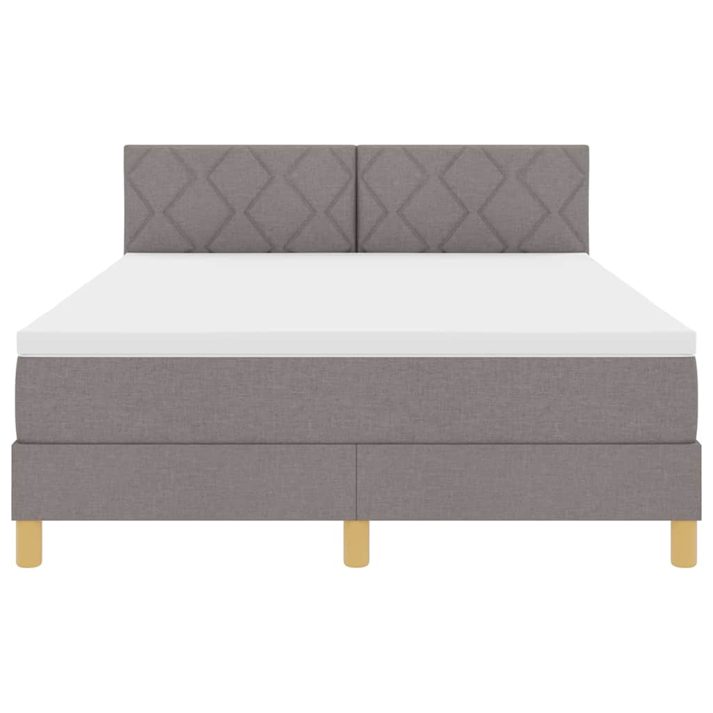 Boxspringbett mit Matratze Taupe 140 x 200 cm Stoff