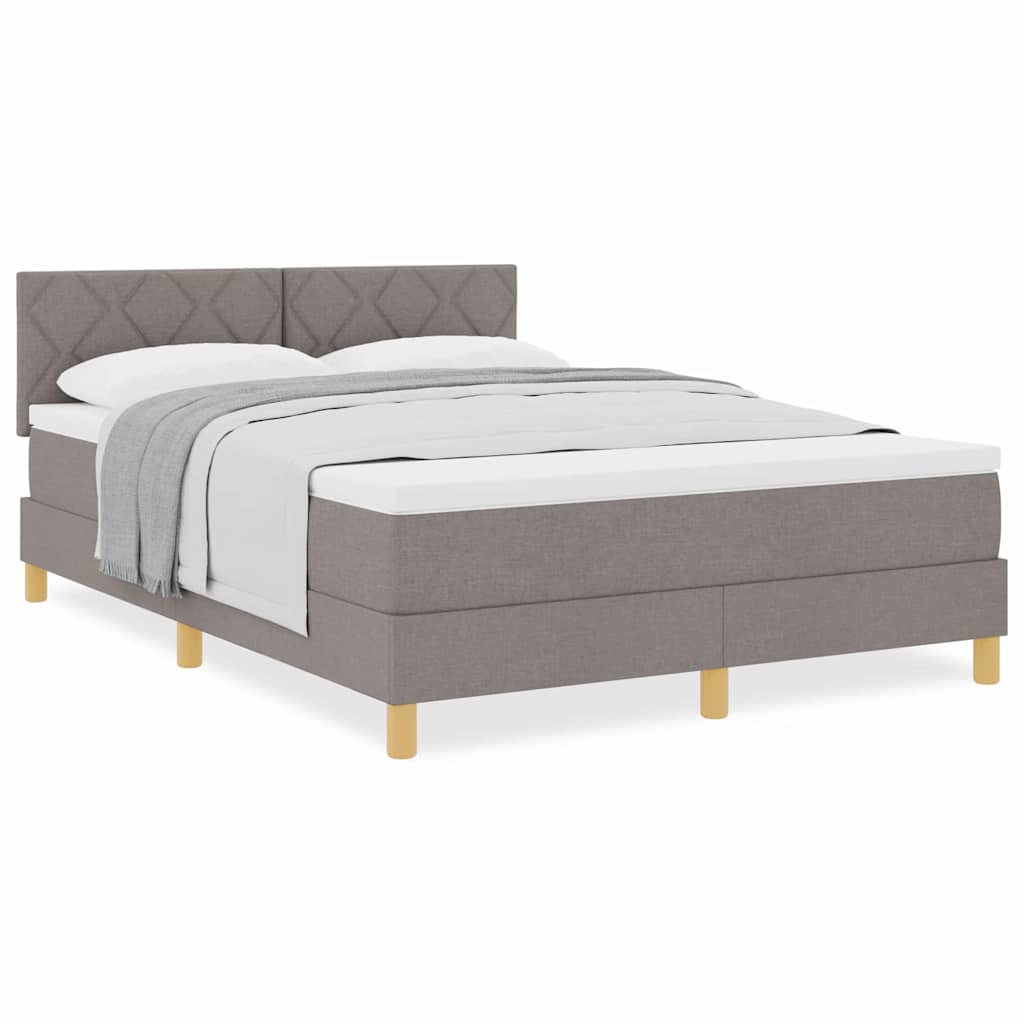 Boxspringbett mit Matratze Taupe 140 x 200 cm Stoff