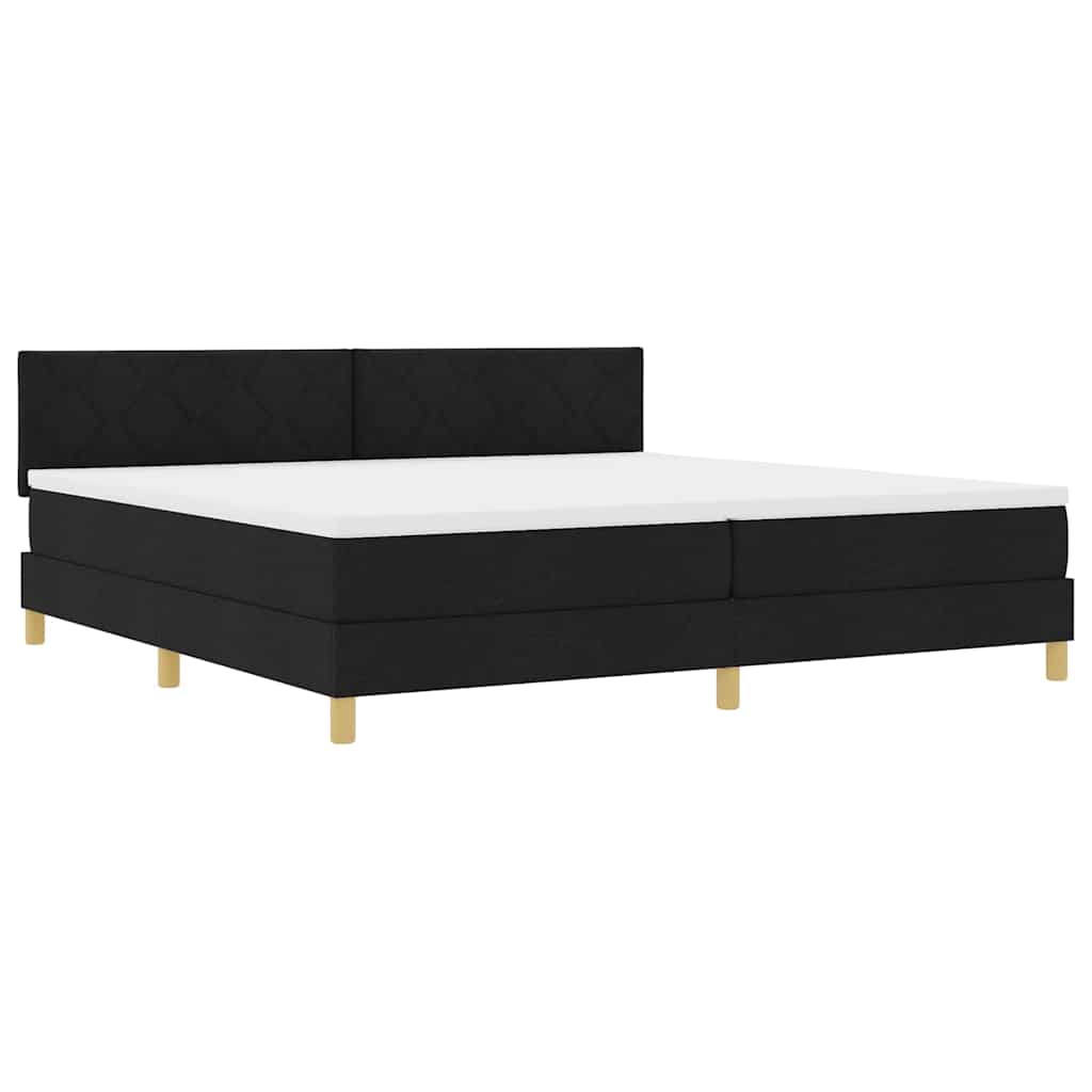 Boxspringbett mit Matratze Schwarz 200 x 200 cm Stoff