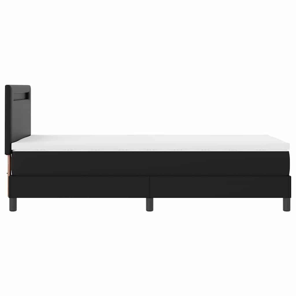 Bettgestell mit Matratze Schwarz 100 x 200 cm Kunstleder
