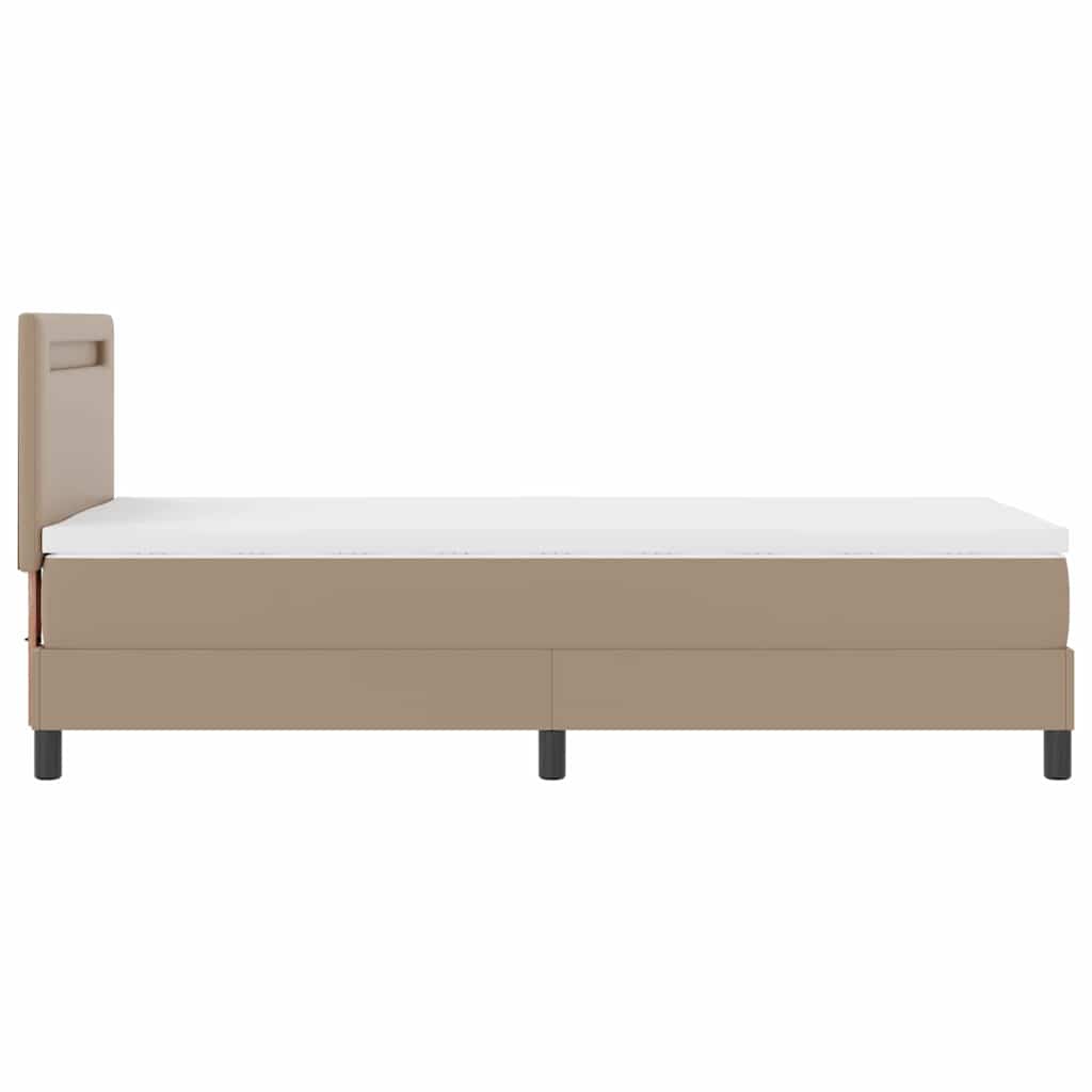 Bettgestell mit Matratze Cappuccino 100 x 200 cm Kunstleder
