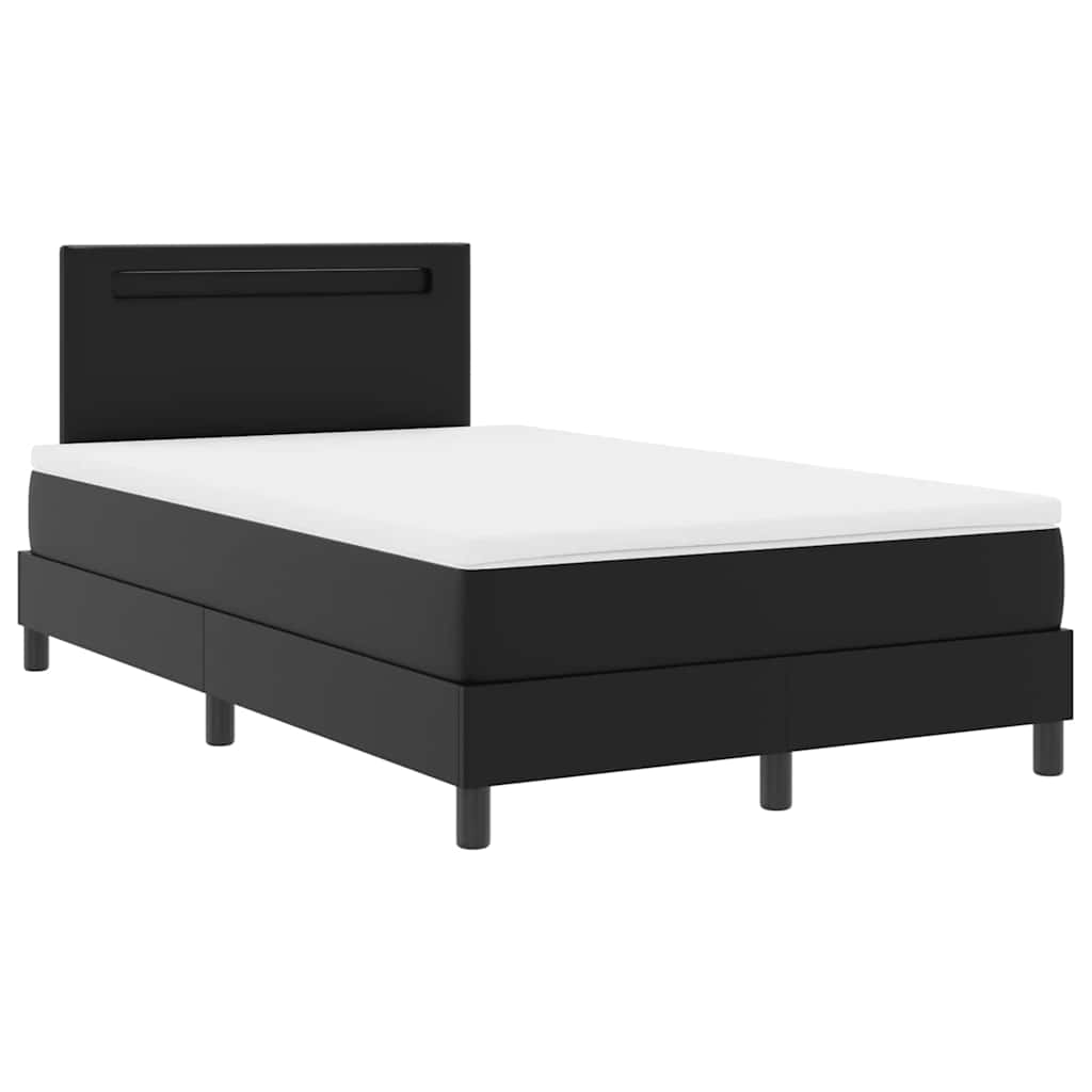 Bettgestell mit Matratze Schwarz 120 x 190 cm Kunstleder