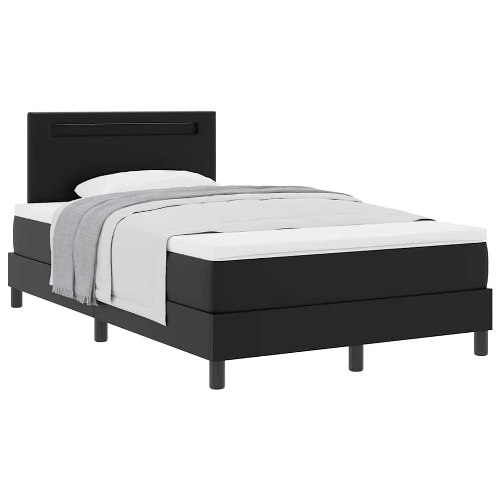 Bettgestell mit Matratze Schwarz 120 x 200 cm Kunstleder