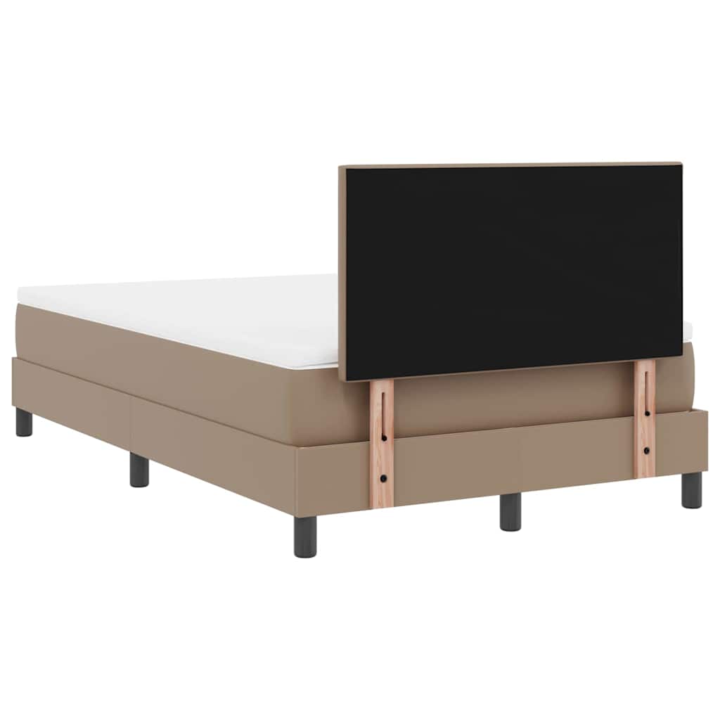 Bettgestell mit Matratze Cappuccino 120 x 200 cm Kunstleder