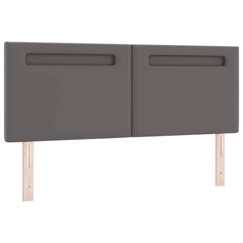 Bettgestell mit Matratze Grau 140 x 190 cm Kunstleder