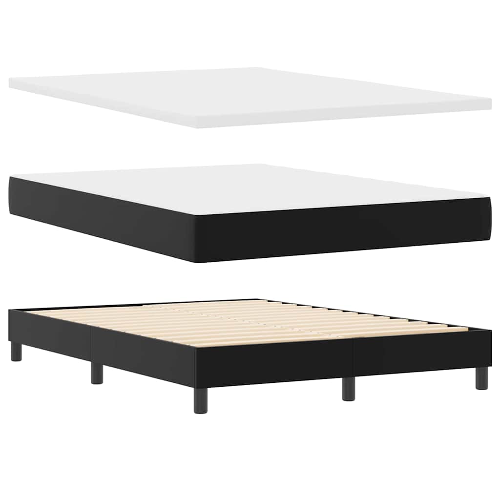 Bettgestell mit Matratze Schwarz 140 x 200 cm Kunstleder