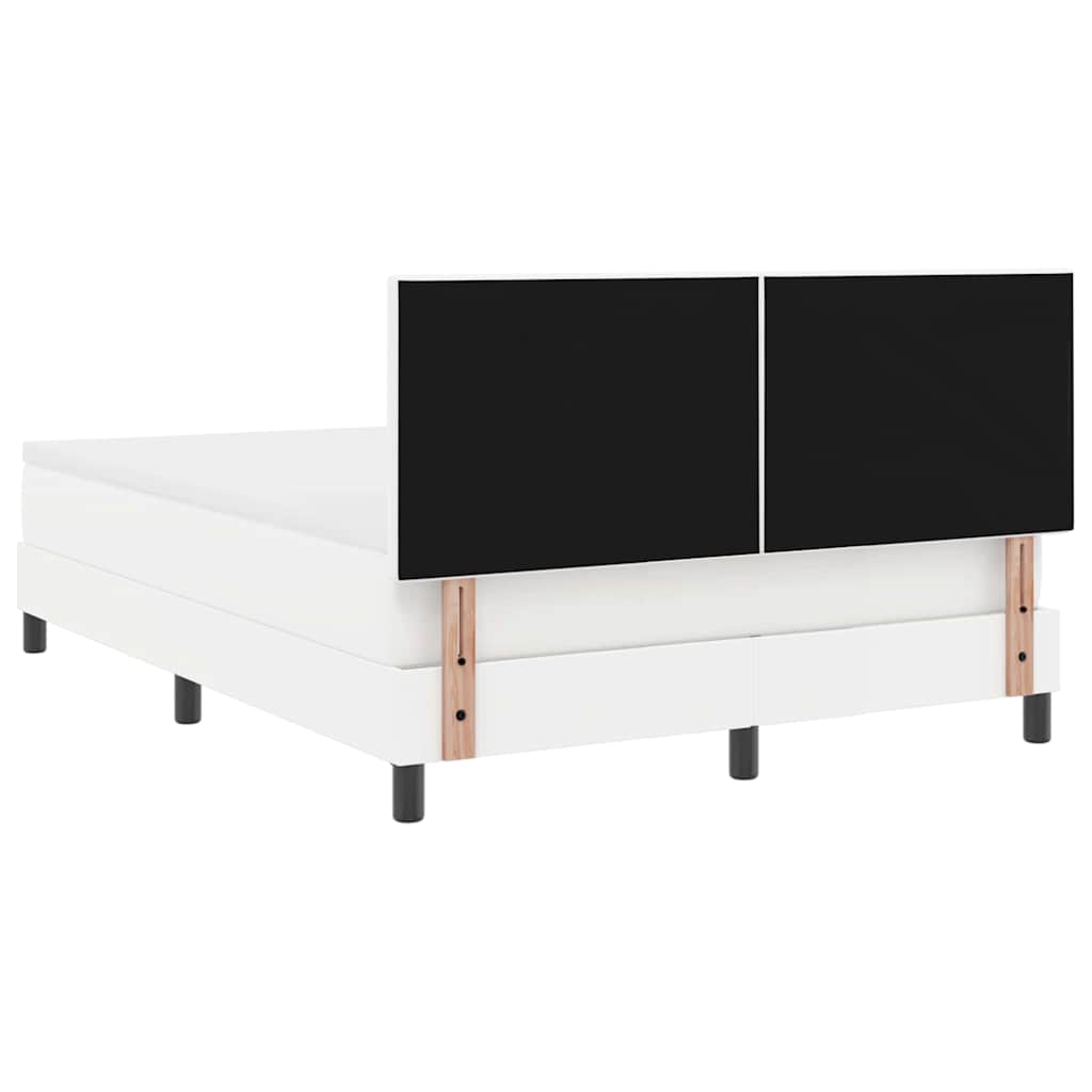 Bettgestell mit Matratze Weiß 140 x 200 cm Kunstleder