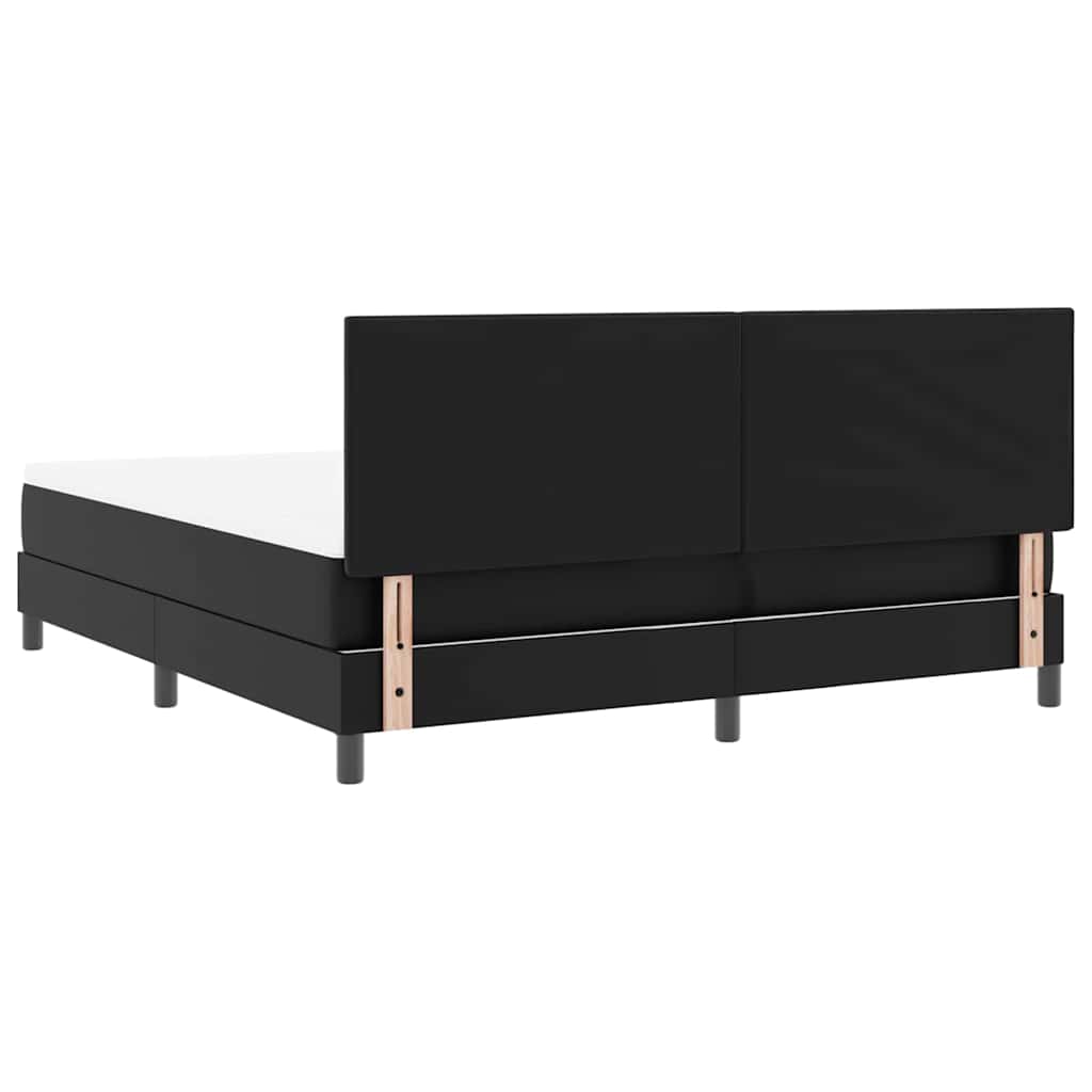 Bettgestell mit Matratze Schwarz 180 x 200 cm Kunstleder