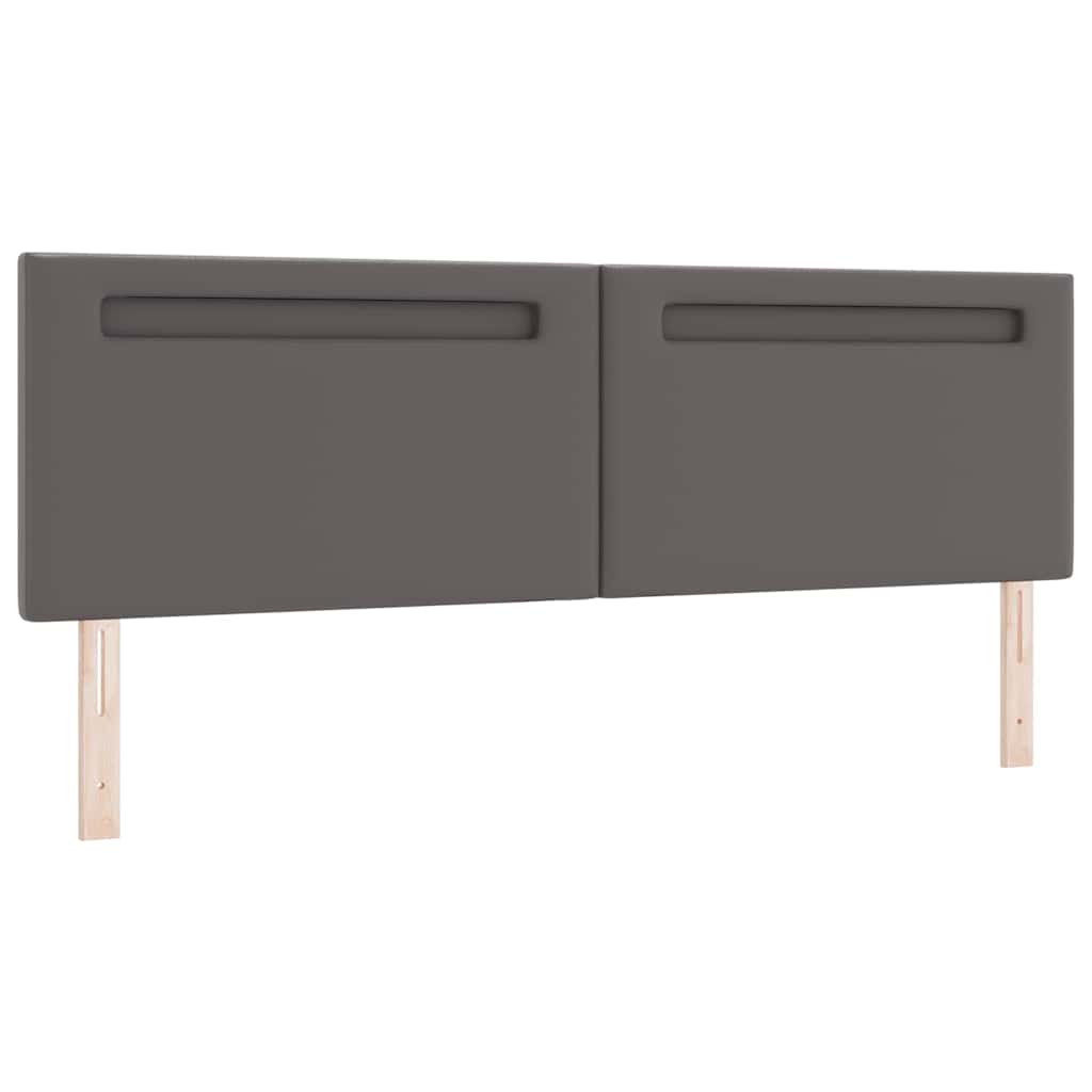 Bettgestell mit Matratze Grau 180 x 200 cm Kunstleder