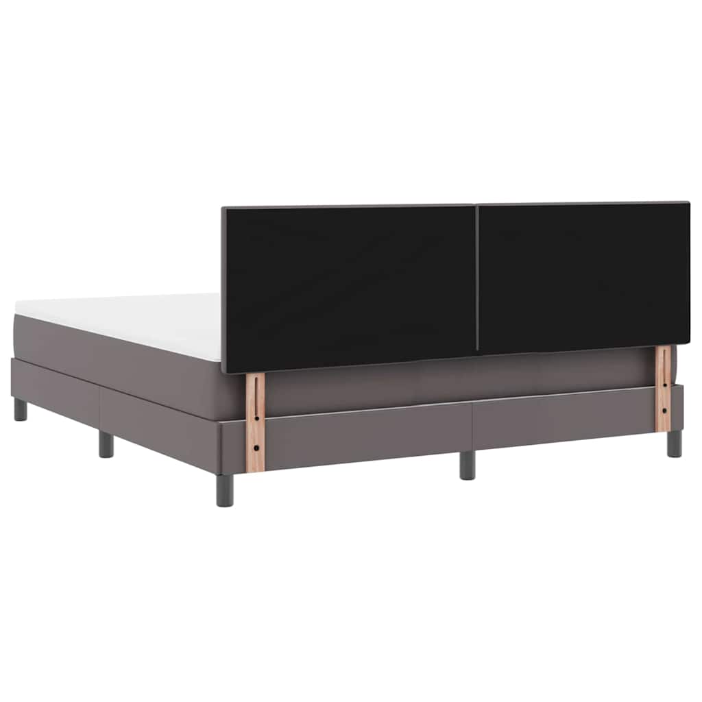 Bettgestell mit Matratze Grau 180 x 200 cm Kunstleder