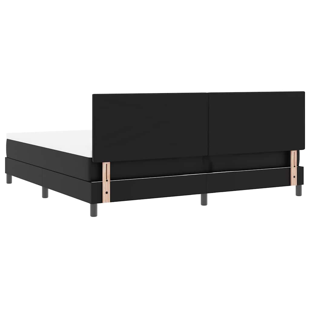 Bettgestell mit Matratze Schwarz 200 x 200 cm Kunstleder