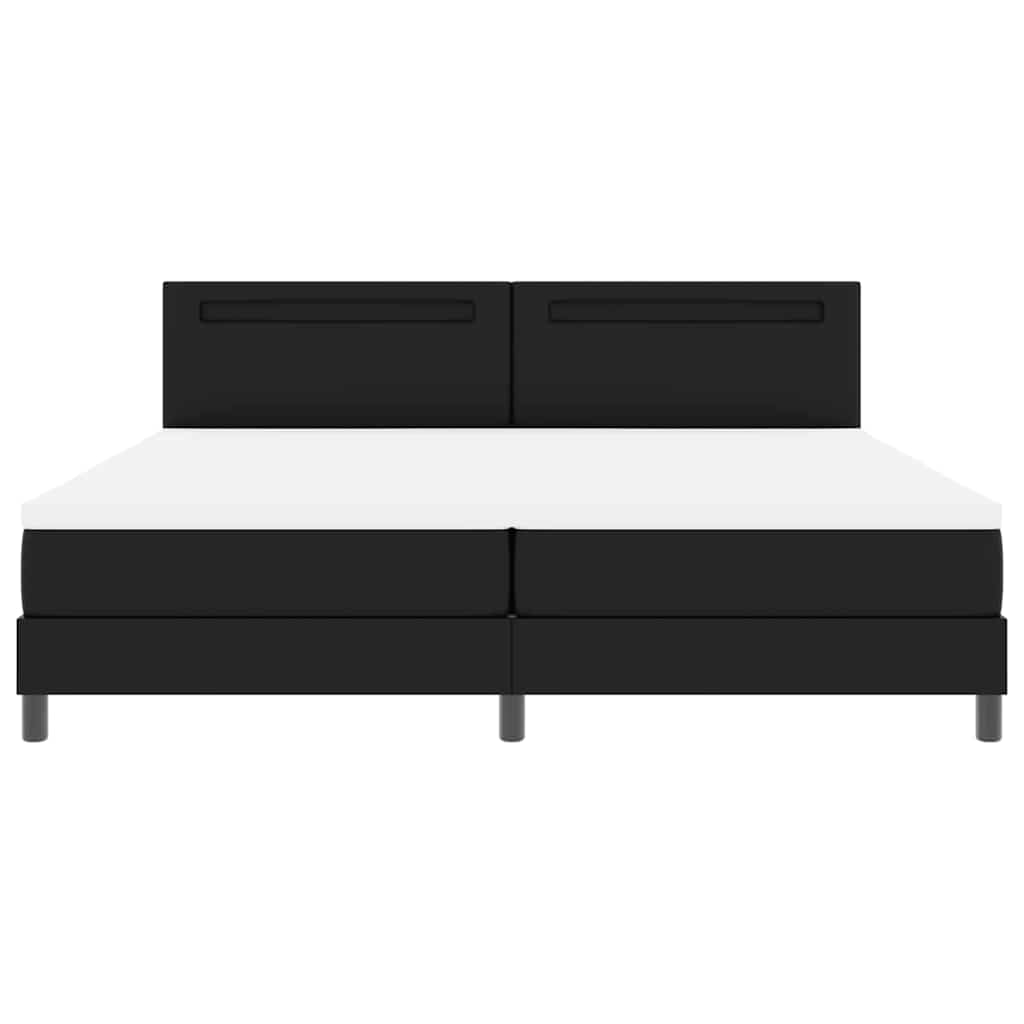 Bettgestell mit Matratze Schwarz 200 x 200 cm Kunstleder